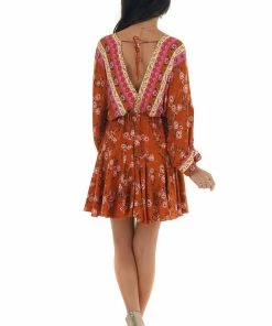 Aakaa Ginger Floral Print Long Sleeve Mini Dress Dresses 24 Aakaa Ginger Floral Print Long Sleeve Mini Dress Dresses