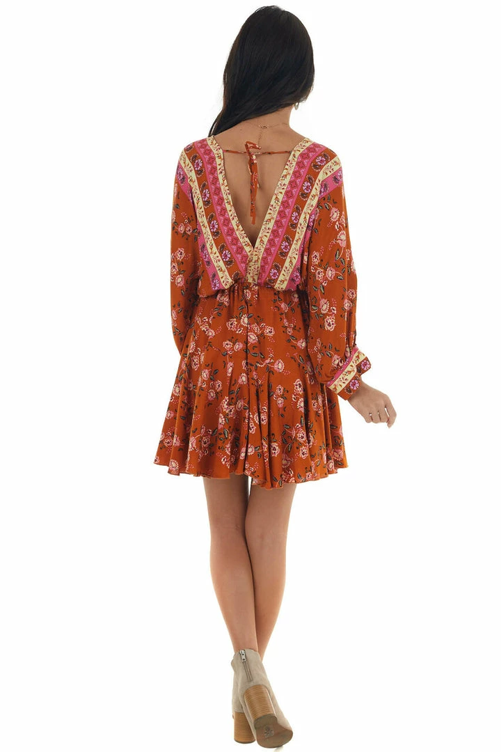 Aakaa Ginger Floral Print Long Sleeve Mini Dress Dresses 9 Aakaa Ginger Floral Print Long Sleeve Mini Dress Dresses