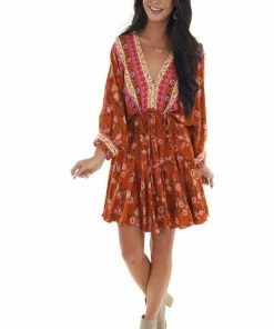 Aakaa Ginger Floral Print Long Sleeve Mini Dress Dresses 20 Aakaa Ginger Floral Print Long Sleeve Mini Dress Dresses
