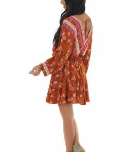 Aakaa Ginger Floral Print Long Sleeve Mini Dress Dresses 23 Aakaa Ginger Floral Print Long Sleeve Mini Dress Dresses