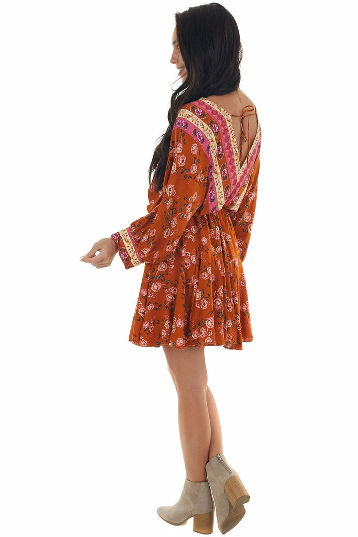 Aakaa Ginger Floral Print Long Sleeve Mini Dress Dresses 8 Aakaa Ginger Floral Print Long Sleeve Mini Dress Dresses
