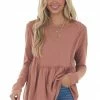 Easel Tops Ginger Long Sleeve Lace Detail Tunic Top 2 Easel Tops Ginger Long Sleeve Lace Detail Tunic Top