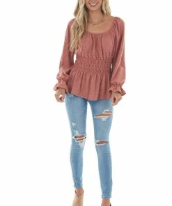 Hailey & Co Ginger Square Neck Eyelet Lace Long Sleeve Top Tops 18 Hailey & Co Ginger Square Neck Eyelet Lace Long Sleeve Top Tops