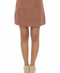 She + Sky Ginger Textured Faux Suede Mini Skirt Bottoms