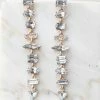 Fame Accessories Gold Geometric Rhinestone Dangle Earrings