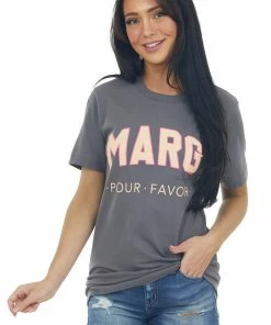 Blume+Co Tops Graphite 'Marg Pour Favor' Graphic Tee 12 Blume+Co Tops Graphite 'Marg Pour Favor' Graphic Tee