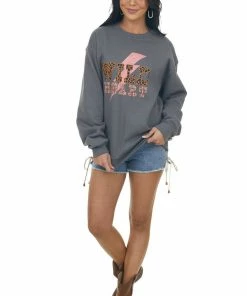 Sweet Claire Graphite 'Wild Heart' Lightning Sweatshirt
