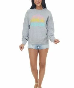 Blume+Co Tops Grey 'Weekend Lover' Sunset Graphic Sweatshirt