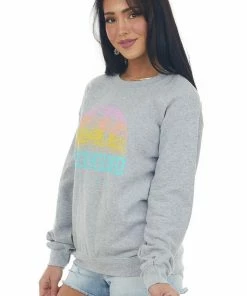 Blume+Co Tops Grey 'Weekend Lover' Sunset Graphic Sweatshirt