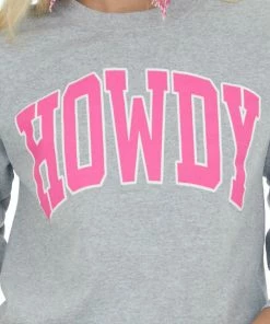 Rosemead Heather Grey 'Howdy' Graphic Sweatshirt Tops