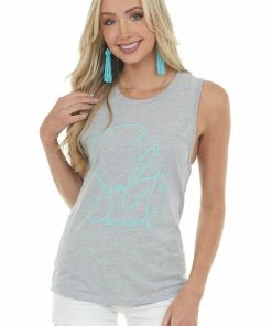 Blume+Co Heather Grey 'Salty But Sweet' Graphic Tank Top 12 Blume+Co Heather Grey 'Salty But Sweet' Graphic Tank Top