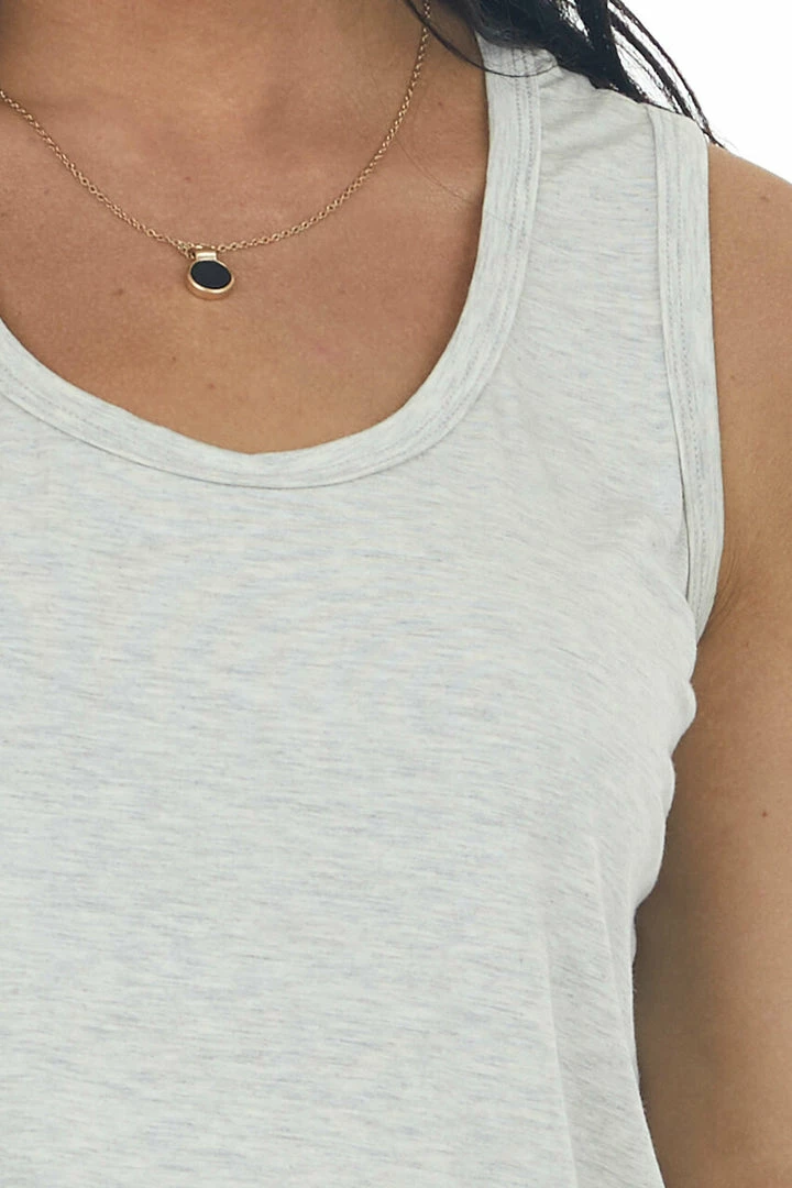 143 Story Heather Grey Scoop Neck Stretchy Knit Tank Top 8 143 Story Heather Grey Scoop Neck Stretchy Knit Tank Top