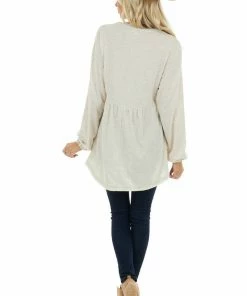 Umgee Heathered Oatmeal Oversized Top With Rainbow Speckles 24 Umgee Heathered Oatmeal Oversized Top With Rainbow Speckles