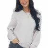HYFVE Heathered Periwinkle Long Sleeve Knit Sweatshirt