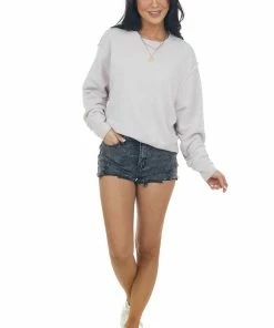 HYFVE Heathered Periwinkle Long Sleeve Knit Sweatshirt 18 HYFVE Heathered Periwinkle Long Sleeve Knit Sweatshirt
