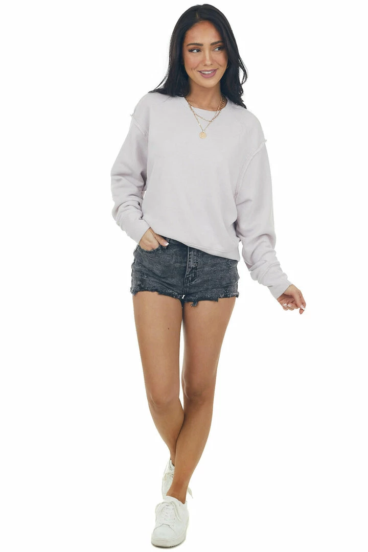 HYFVE Heathered Periwinkle Long Sleeve Knit Sweatshirt 6 HYFVE Heathered Periwinkle Long Sleeve Knit Sweatshirt