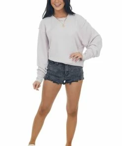 HYFVE Heathered Periwinkle Long Sleeve Knit Sweatshirt 19 HYFVE Heathered Periwinkle Long Sleeve Knit Sweatshirt