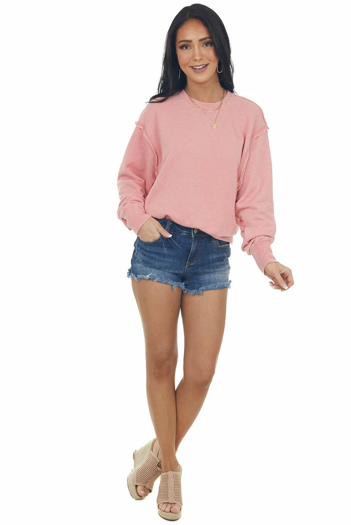 HYFVE Tops Heathered Punch Long Sleeve Knit Sweatshirt 4 HYFVE Tops Heathered Punch Long Sleeve Knit Sweatshirt