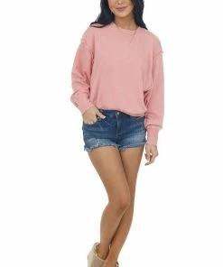 HYFVE Tops Heathered Punch Long Sleeve Knit Sweatshirt 17 HYFVE Tops Heathered Punch Long Sleeve Knit Sweatshirt