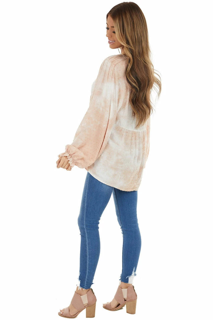 Umgee Dusty Blush And Ivory Tie Dye Swiss Dot Long Sleeve Top 17 Umgee Dusty Blush And Ivory Tie Dye Swiss Dot Long Sleeve Top