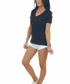 HYFVE Black Melange Chest Pocket Short Sleeve Tee