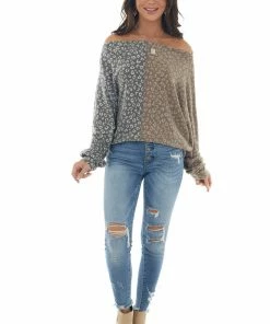 143 Story Light Walnut Leopard Print Colorblock Knit Top Tops 29 143 Story Light Walnut Leopard Print Colorblock Knit Top Tops