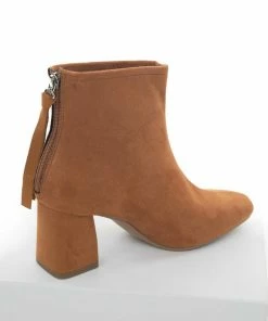 FORTUNE DYNAMIC Copper Faux Suede Heeled Booties With Zipper 12 FORTUNE DYNAMIC Copper Faux Suede Heeled Booties With Zipper