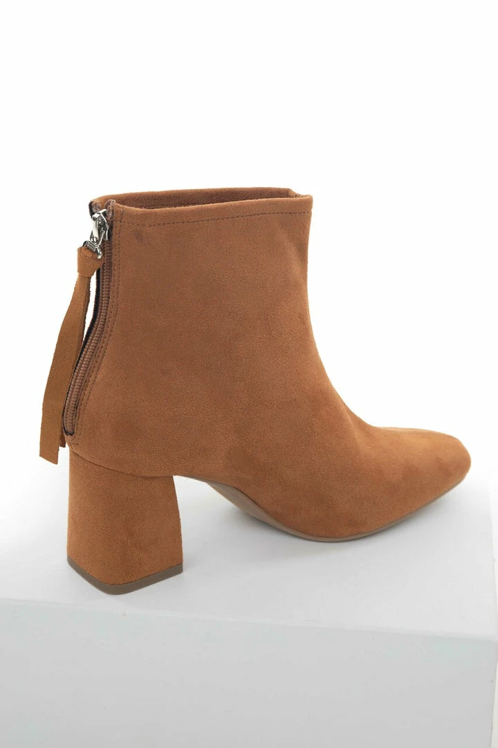 FORTUNE DYNAMIC Copper Faux Suede Heeled Booties With Zipper 6 FORTUNE DYNAMIC Copper Faux Suede Heeled Booties With Zipper