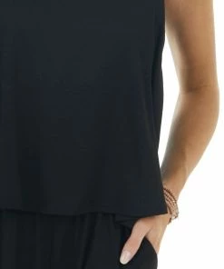 HEIMISH Black Sleeveless Overlaying Knit Jumpsuit With Pockets 12 HEIMISH Black Sleeveless Overlaying Knit Jumpsuit With Pockets