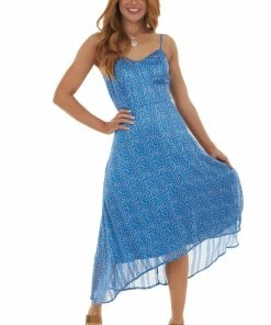 ROKOKO Sapphire Ditsy Floral Print High Low Dress Dresses