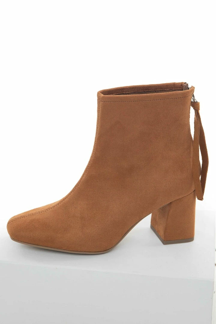 FORTUNE DYNAMIC Copper Faux Suede Heeled Booties With Zipper 3 FORTUNE DYNAMIC Copper Faux Suede Heeled Booties With Zipper