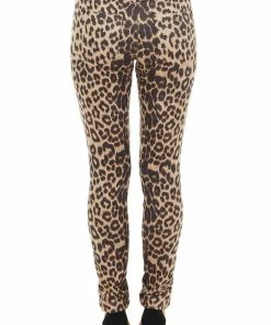 HYFVE Bottoms Latte Leopard Print High Waisted Skinny Pants With Pockets