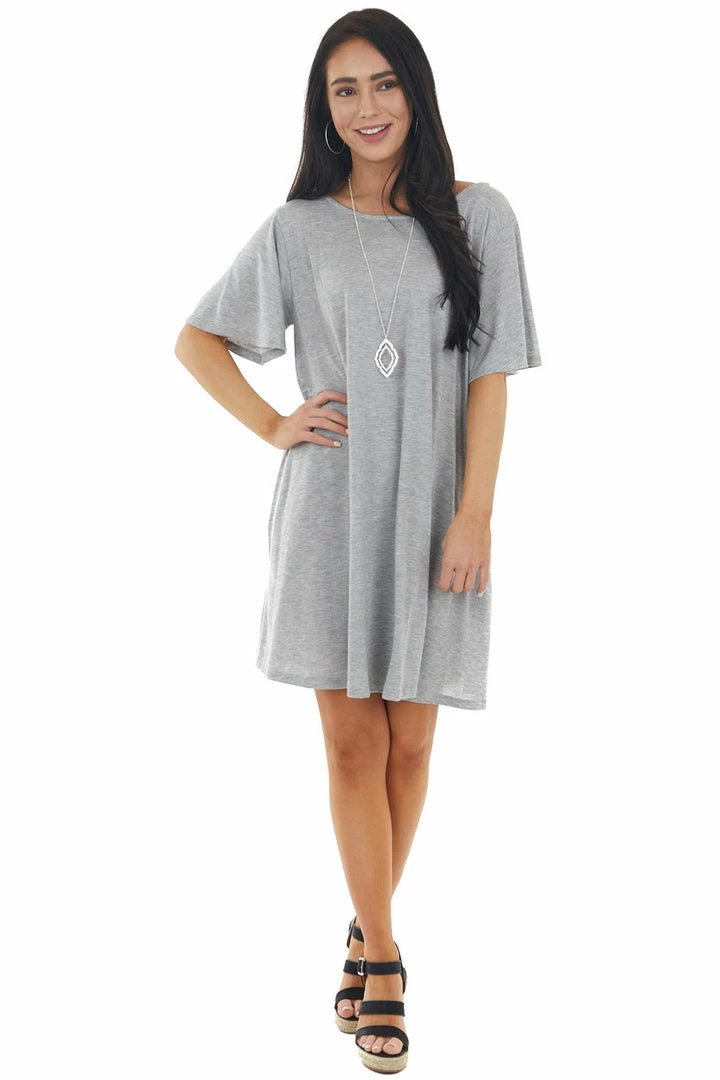 Lush Clothing Heather Grey Short Dress With Criss Cross Back Detail 12 Lush Clothing Heather Grey Short Dress With Criss Cross Back Detail