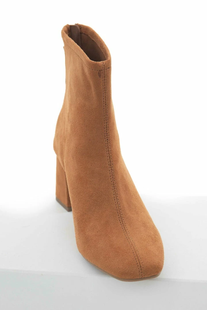 FORTUNE DYNAMIC Copper Faux Suede Heeled Booties With Zipper 7 FORTUNE DYNAMIC Copper Faux Suede Heeled Booties With Zipper