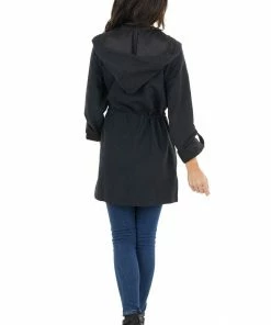 Be Cool Outerwear Black Hooded Faux Suede Long Jacket With Pockets 31 Be Cool Outerwear Black Hooded Faux Suede Long Jacket With Pockets