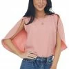 BiBi Tops Dusty Blush Blouse With Back Overlay Detail