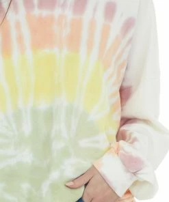 Easel Tops Coconut Faded Rainbow Tie Dye Sweatshirt