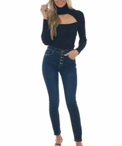 IDEM DITTO Black Ribbed Knit Long Sleeve Turtleneck Tops 31 IDEM DITTO Black Ribbed Knit Long Sleeve Turtleneck Tops