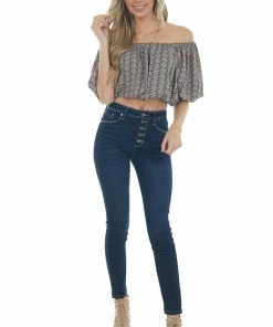 Entro Black Ditsy Floral Print Boat Neck Crop Top Tops 31 Entro Black Ditsy Floral Print Boat Neck Crop Top Tops