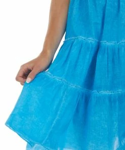 Umgee Dresses Azure Blue Mineral Wash Sweetheart Neck Dress 15 Umgee Dresses Azure Blue Mineral Wash Sweetheart Neck Dress