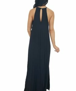 CY Fashion Dresses Midnight Black Sleeveless Maxi Dress With Front Lace Detail 15 CY Fashion Dresses Midnight Black Sleeveless Maxi Dress With Front Lace Detail