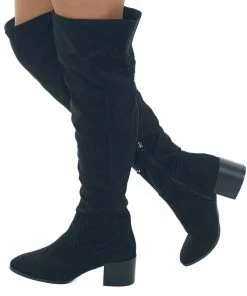 Legend Footwear Black Knee Length Boots With Heels