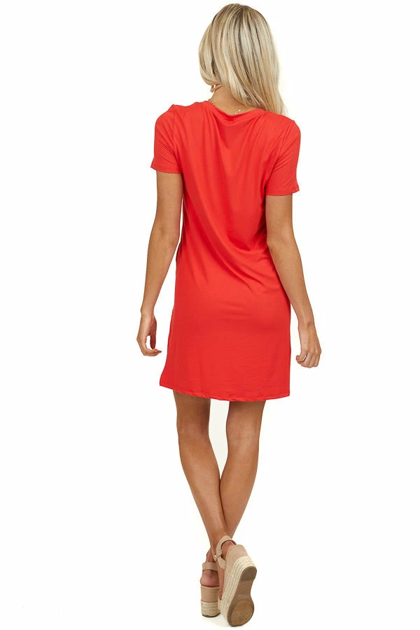 Entro Crimson Short Sleeve Soft Knit Mini Dress With Chest Pocket Dresses 15 Entro Crimson Short Sleeve Soft Knit Mini Dress With Chest Pocket Dresses