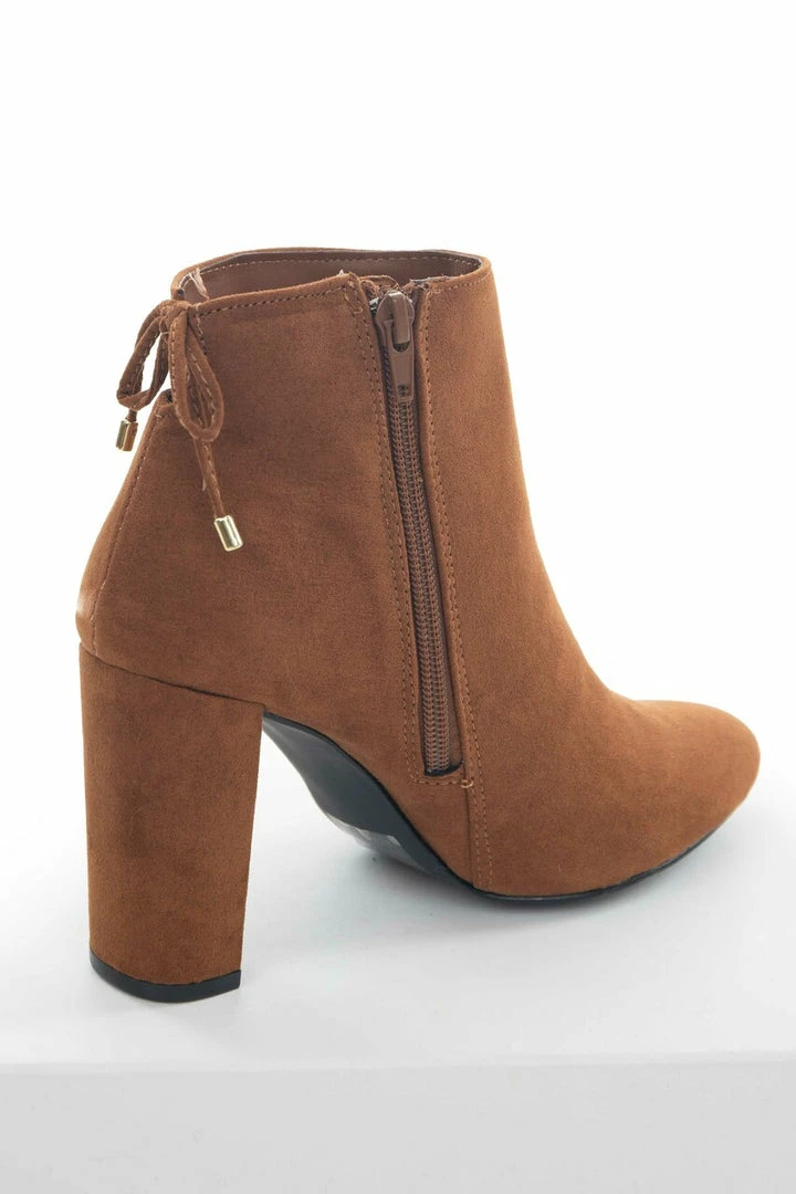 East Lion Corp. Spice Suede High Heel Booties With Tie Detail 7 East Lion Corp. Spice Suede High Heel Booties With Tie Detail
