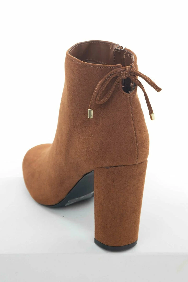 East Lion Corp. Spice Suede High Heel Booties With Tie Detail 8 East Lion Corp. Spice Suede High Heel Booties With Tie Detail