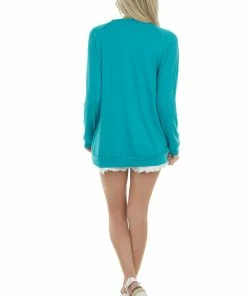 BiBi Pine Green Shamrock Lip Graphic Knit Top 27 BiBi Pine Green Shamrock Lip Graphic Knit Top