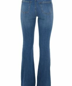 I&M Dark Wash Distressed High Rise Flare Jeans Bottoms