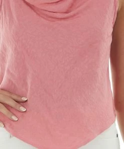 Blue Buttercup Punch Leopard Draped Neck Handkerchief Cami Tops