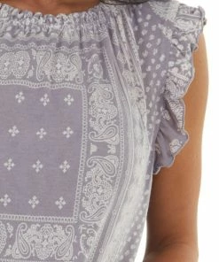 Ces Femme Lavender Abstract Print Sleeveless Flowy Top 17 Ces Femme Lavender Abstract Print Sleeveless Flowy Top