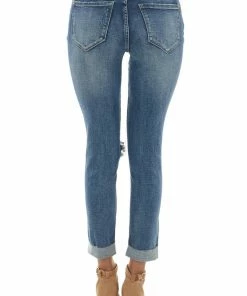 American Fit Bottoms Medium Mid Rise Relaxed Fit Distressed Jeans